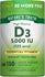 High Potency D3 5,000 IU (125 mcg) Essential Vitamin 130 Quick Release Softgels. Non-GMO, Gluten-Free Supplement.