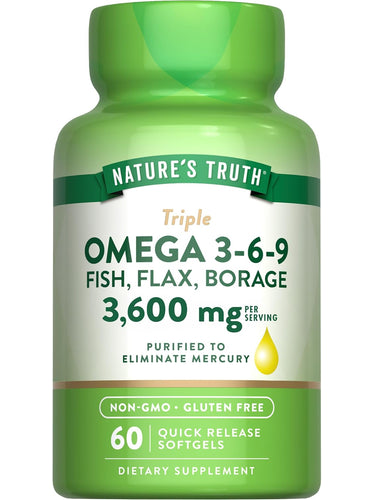 Triple Omega 3-6-9 3600 mg with Fish, Flax, Borage