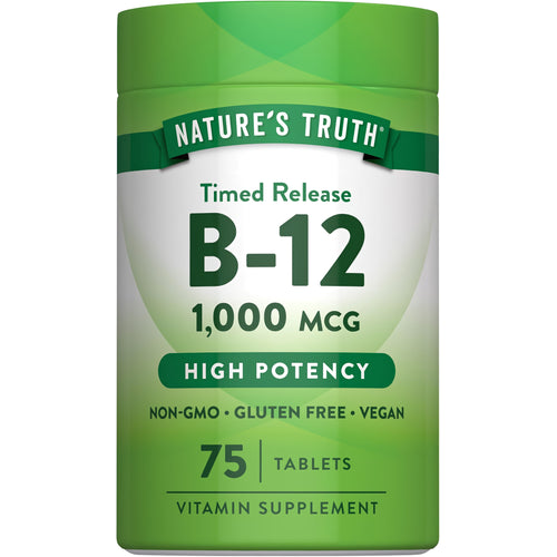 Nature's Truth B-12 1,000 MCG Timed Release Vitamin Supplement, 75 Tablets, High Potency.
