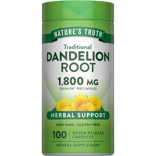 Nature's Truth Dandelion Root 1,800 mg per 2 capsules, 100 quick release capsules.