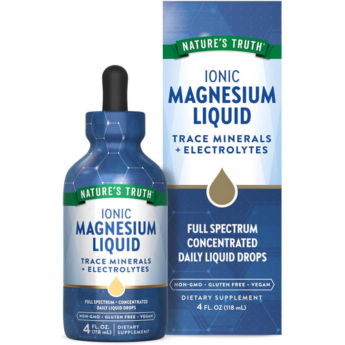 Ionic Magnesium Liquid, Trace Minerals plus Electrolytes, Full Spectrum Concentrated Daily Liquid Drops, 4 fl oz, 118 mL.