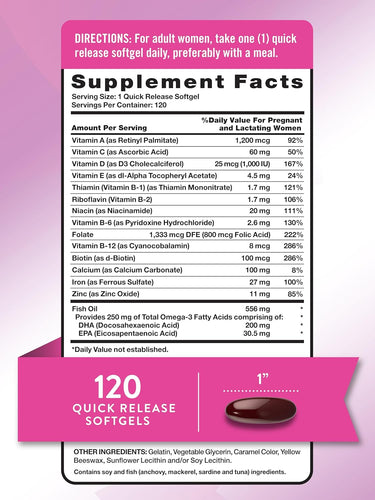 Prenatal Vitamins & Minerals with DHA, Folic Acid