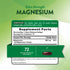 Supplement Facts display for Magnesium 400 mg in a bottle of 60+12 softgels.