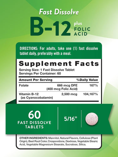 Vitamin B-12 2500 mcg with Folic Acid