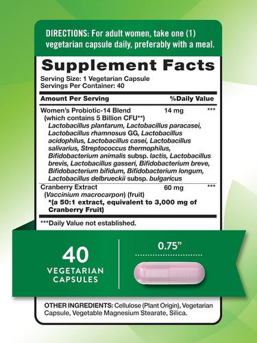 Probiotics for Women with Cranberry | 5 Billion CFU