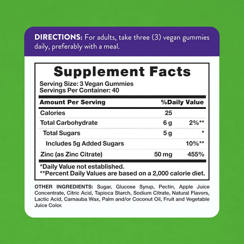 Zinc 50mg Gummies (Delicious Mixed Berry)