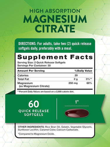 Citrate de Magnésium 250 mg