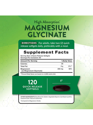 Magnesio Glicinato 250mg | 120 Softgel