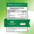 Supplement Facts panel showing Calcium 1,200 mg and D3 5000 IU in 100+20 Softgels.