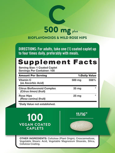 Vitamina C 500mg con Bioflavonoidi e Rosa Canina