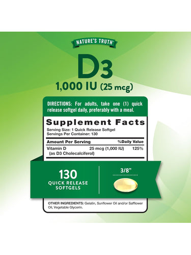 Vitamine D3 1000 UI (25 mcg)