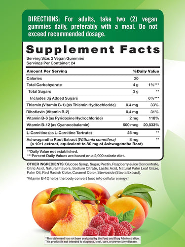B-12 Energy with B-Vitamins, L-Carnitine, Ashwagandha