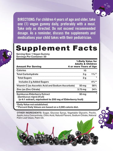 Kids Black Elderberry with Vitamin C, Zinc