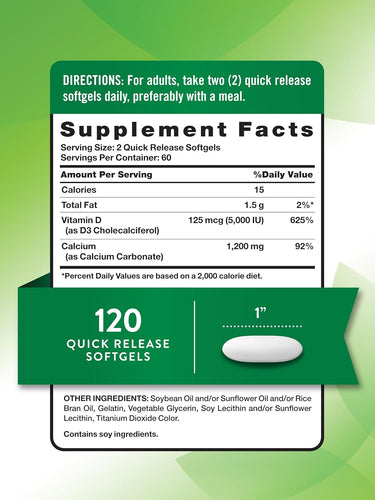 Calcium 1200 mg with Vitamin D3 5000 IU