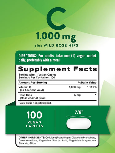 Vitamina C 1000 mg con Rosa Canina