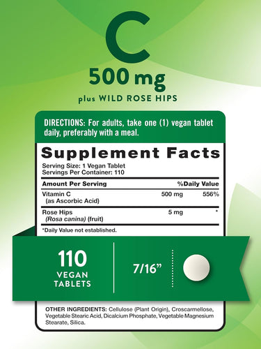 Vitamin C 500 mg with Rose Hips