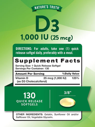 Vitamin D3 1000 IU (25 mcg)