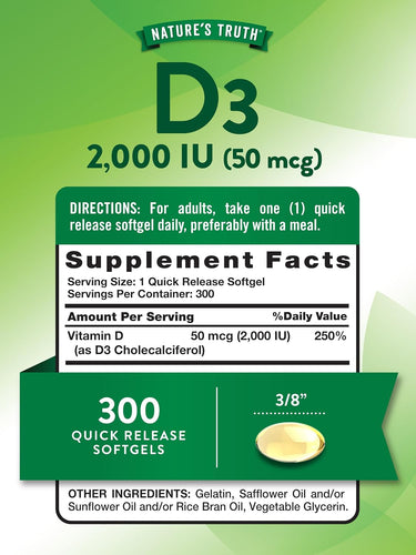 Vitamin D3 2000 IU (50 mcg)