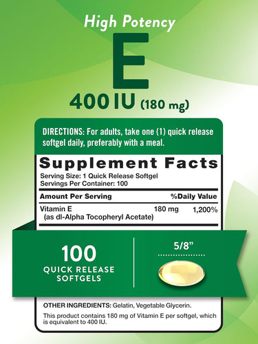 Vitamin E 400 IU (180 mg)