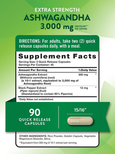 Ashwagandha 3000 mg |  Extra Strength