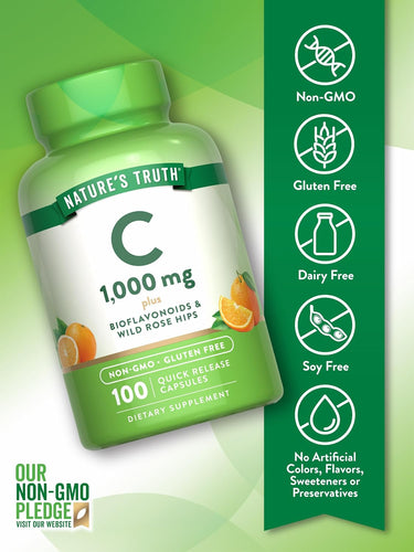 Vitamin C 1000 mg with Bioflavonoids, Rose Hips