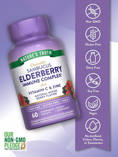 Elderberry Immune Complex with Vitamin C and Zinc | Chewables
