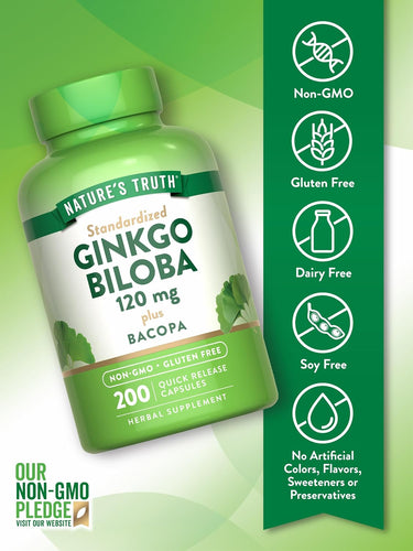 Ginkgo Biloba Extract 120 mg with Bacopa