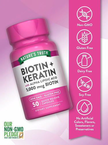 Biotin 5000 mcg with Keratin and Alpha Lipoic Acid