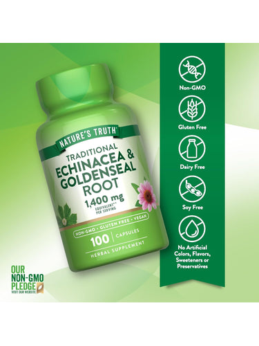 Echinacea & Goldenseal Wurzel | 100 Stück