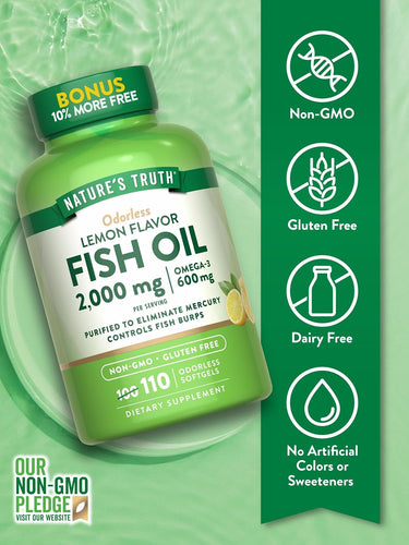 Fish Oil 2000 mg Odorless | Lemon Flavor