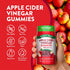 Apple Cider Vinegar Gummies bottle with icons indicating Non-GMO, Soy Free, Gluten Free, Vegan, Dairy Free, No Artificial Sweeteners.
