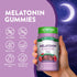 Melatonin Gummies bottle with icons indicating Non-GMO, Soy Free, Gluten Free, Vegan, Milk & Lactose Free, No Artificial Sweeteners.