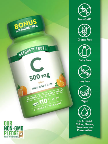 Vitamin C 500 mg with Rose Hips