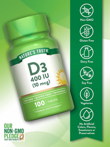 Vitamin D3 400 IU (10 mcg)