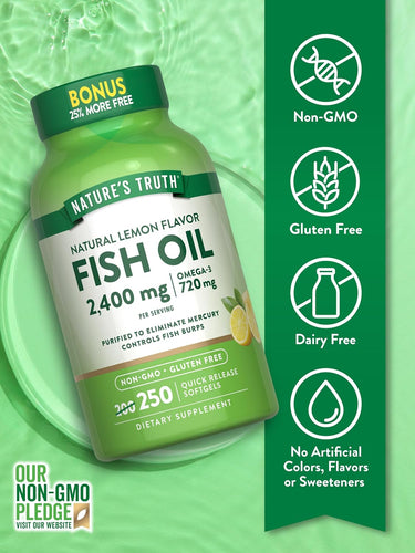 Fish Oil 2400 mg | Lemon Flavor