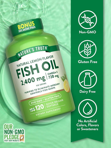 Fish Oil 2400 mg | Lemon Flavor