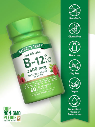 Vitamin B-12 2500 mcg with Folic Acid
