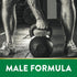 Adult male lifting a kettlebell, with the text 'MALE FORMULA' promoting Tongkat Ali supplement.