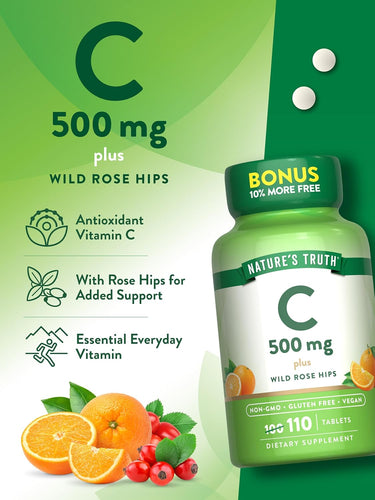 Vitamin C 500 mg with Rose Hips
