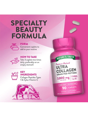 Colágeno 3000 mg Hidrolizado Tipo 1 y 3 con Vitamina C