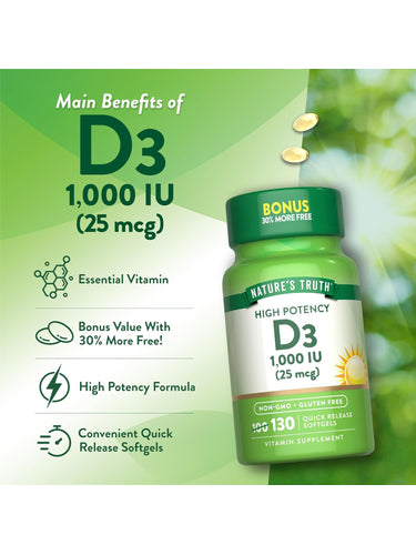 Vitamine D3 1000 UI (25 mcg)