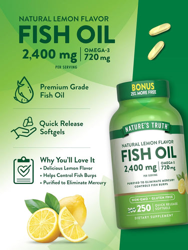 Fish Oil 2400 mg | Lemon Flavor