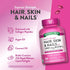 Product highlights graphic stating Enhanced with Collagen Peptides, Argan Oil, Coconut Oil, 250 Rapid Release Liquid Softgels.