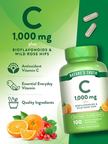 Vitamin C 1000 mg with Bioflavonoids, Rose Hips