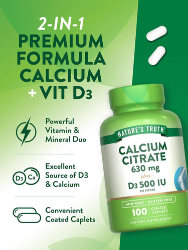 Calcium Citrate 630 mg with Vitamin D3