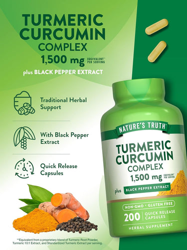 Complexo de Cúrcuma Curcumina | 1500mg