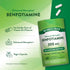 Product highlights graphic stating Fat Soluble Form of Vitamin B-1/Thiamin, Enhanced Absorption**, Vegan Capsules.