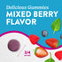 NT Kids Mixed Berry Flavor Magnesium gummy, 3/4 inches, with fresh berries and mint, delicious taste.