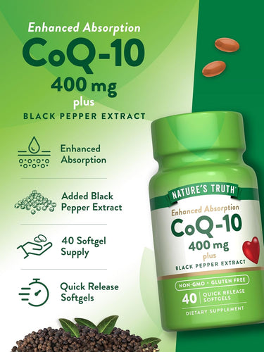 CoQ-10 400 mg with Black Pepper