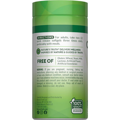 NT Cranberry 8400mg with Vitamin C 150 Softgels bottle showing directions and free-of claims on the label.